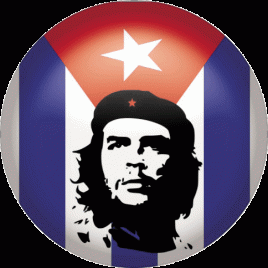 Chapa de Ernesto Che Guevara con Bandera de Cuba