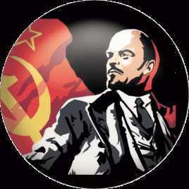 Chapa de Lenin con Bandera de la URSS
