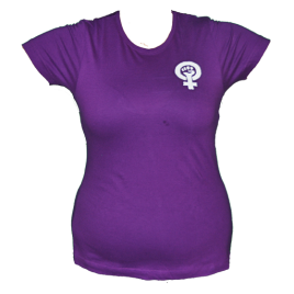 Camiseta con símbolo feminista bordado