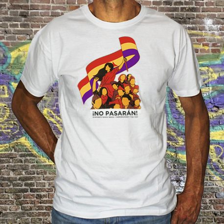 Camiseta No Pasaran hombre blanca