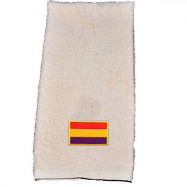 Toalla de lavabo blanco marfil con Bandera República